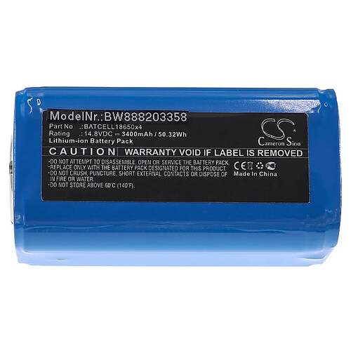 vhbw Batterie compatible avec Bigblue VL7200-TC, VL7500P, VL8000P-TC, VL8300P, VL9000P, VTL5500P lampe de plongée (3400mAh, 14,8V, Li-ion)