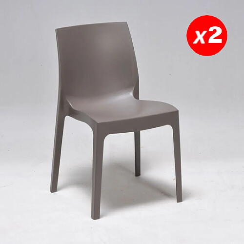 Lot de 2 chaises IN-OUT / Brun