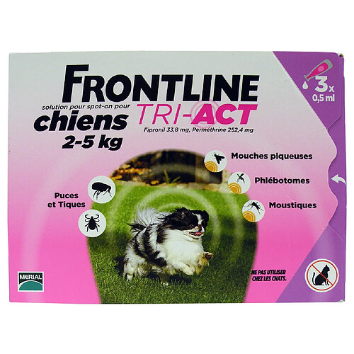 FRONTLINE TRI-ACT chien - 2-5kg - 3 pipettes