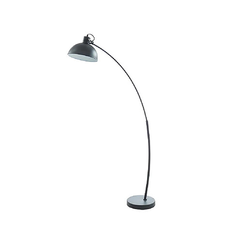 Vente-Unique Lampadaire arc style industriel en fer - H. 177 cm - Noir - LOPAZ