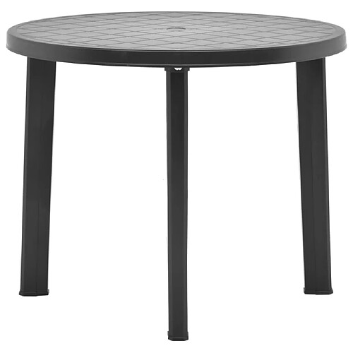 vidaXL Table de jardin Anthracite 89 cm Plastique