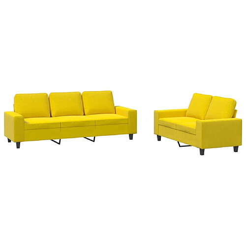 Maison Chic Ensemble de canapés 2 pcs, Canapé droit Sofa pour Salon jaune clair tissu -GKD984234