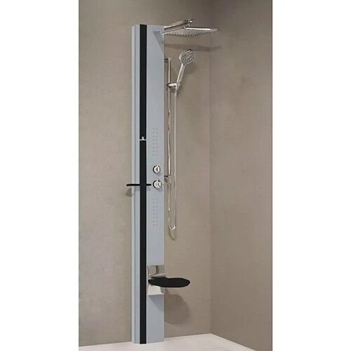 Colonne de douche hydromassante NOVELLINI LINE 1 argent 215 cm