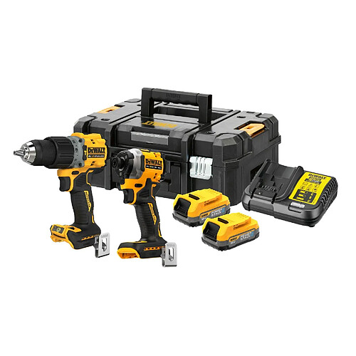 DeWalt POWERSTACK Akku-Kombo-Pack DCK2050E2T, 18Volt, mit Schlagschrauber, Bohrschrauber