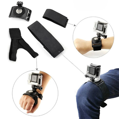 Bracelet à 360 degrés à main pour bras de poignet pour GoPro 4/3 + / 3/2/1 Etc