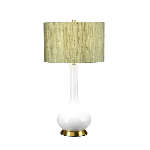 Elstead Lighting Lampe de table Milo avec abat-jour rond, laiton vieilli, blanc, vert