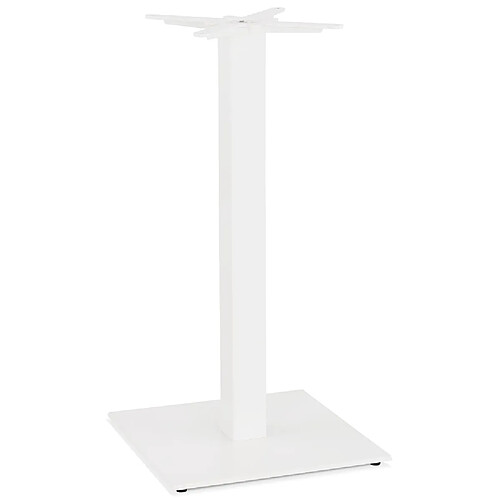 Alterego Pied de table carré 'TOWER' 110 en métal blanc intérieur/extérieur