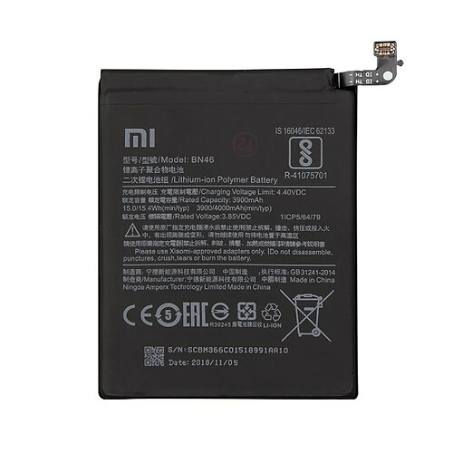 Batterie de remplacement originale Xiaomi BN46 4000mAh Batterie pour Xiaomi Redmi Note 6 Pro