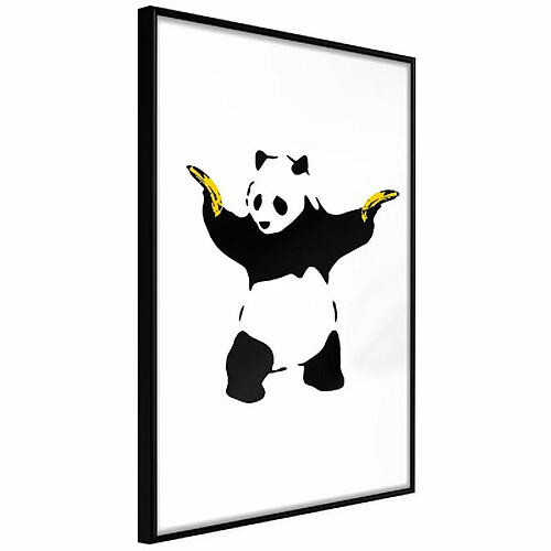 Paris Prix Affiche Murale Encadrée Banksy Panda With Guns 40 x 60 cm Noir