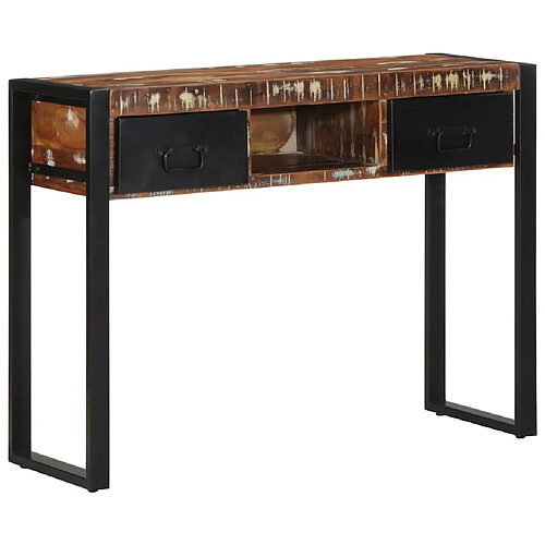 vidaXL Table console multicolore 100x35x75 cm bois massif récupération