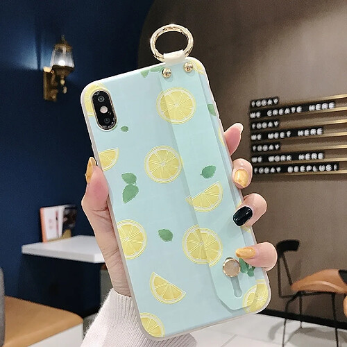 Wewoo Coque Fashion Étui TPU avec dragonne à motif citron pour iPhone XR modèle A modèle