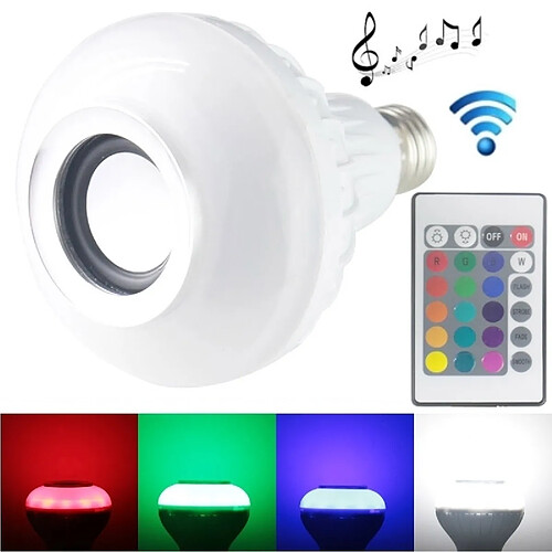 Wewoo Ampoule connectée Haut-parleur de Bluetooth de lampes de la lumière E27 RVB LED avec à télécommande