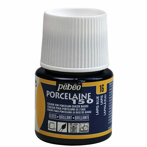 Pebeo Peinture à l'eau brillante pour porcelaine - Lapis lazuli - 45 ml