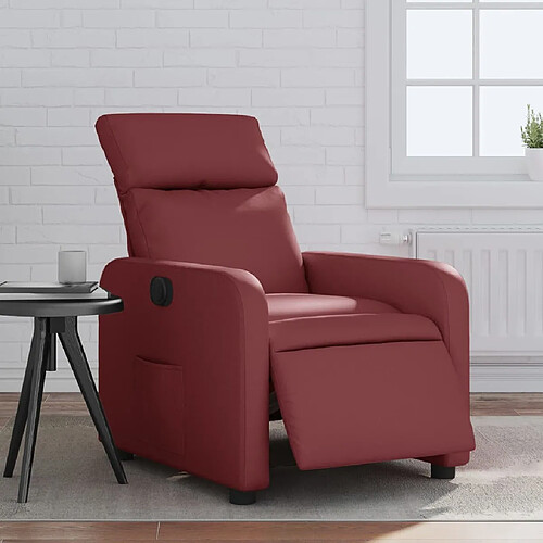 vidaXL Fauteuil inclinable électrique Rouge bordeaux Similicuir