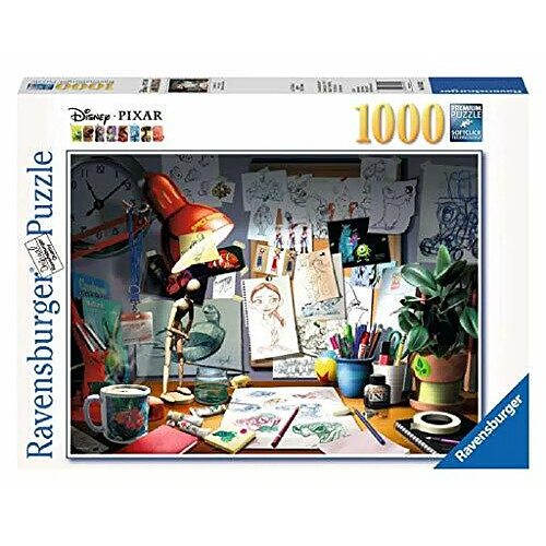 Ravensburger Disney Pixar - Le puzzle de bureau des artistes 1000 piAces pour adultes - chaque piAce est unique, la technologie Softclick signifie que les piAces semboAtent parfaitement, numAro de modAle : 19432