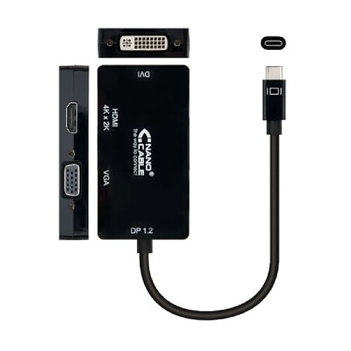 ? Convertisseur USB Type C Vers Vga/Dvi/Hdmi - 0,10 M Noir