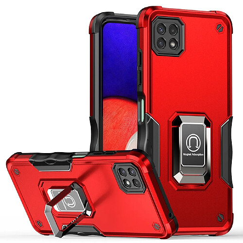 Coque en TPU antichoc avec béquille rouge pour votre Samsung Galaxy A22 5G (EU Version)