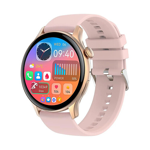 Yonis Montre Connectée Or 1.43' Tactile Bluetooth Appels Oxygène IP68