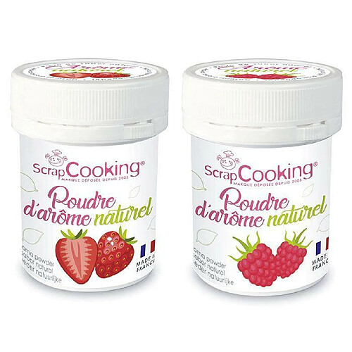 Scrapcooking Arômes alimentaires naturels en poudre - fraise et framboise - 2 x 15 g