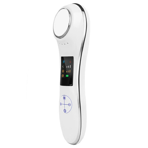 Chrono Instrument de beauté instrument de beauté du visage chaud et froid import et export d'ions négatifs massage par vibration du visage masseur nettoyant raffermissant anti-rides(Blanc)