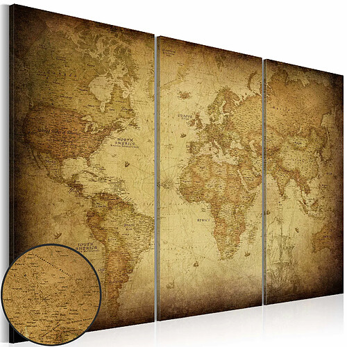 Artgeist Tableau - Old map: triptych [90x60]