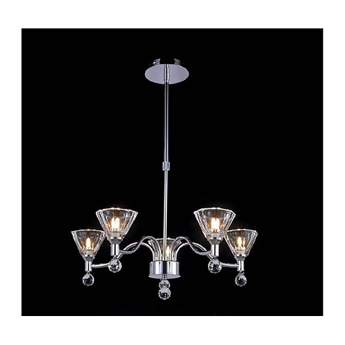 Luminaire Center Suspension Neptune rond 5 Ampoules chrome poli