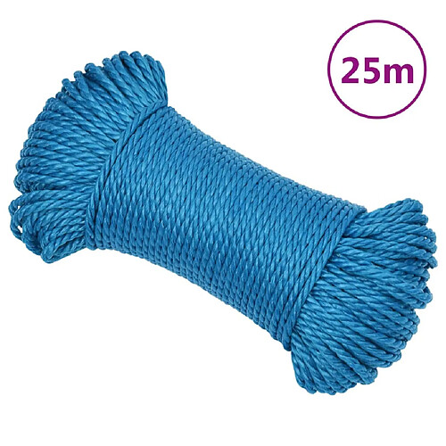 vidaXL Corde de travail Bleu 8 mm 25 m Polypropylène