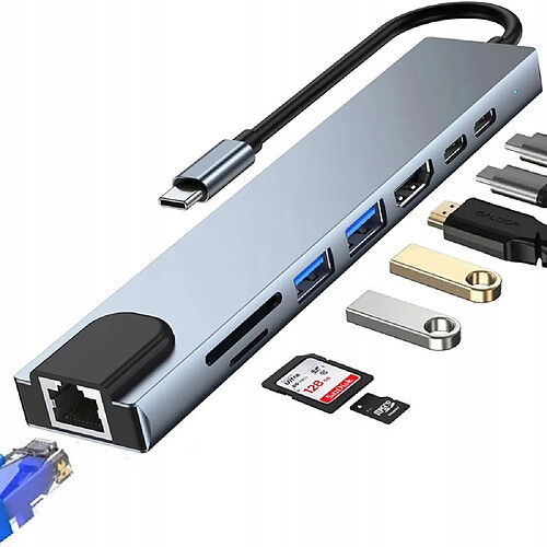 GUPBOO ADAPTATEUR 9 EN 1 HUB USB-C HDMI 4K LAN MACBOOK PRO AIR,JL2562