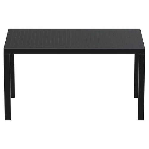 Alterego Table de jardin 'ENOTECA' design en matière plastique noire - 140x80 cm