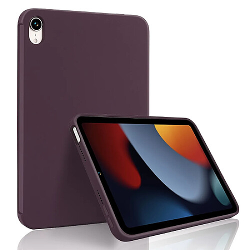 Coque en silicone anti-rayures avec porte-stylo violet foncé pour votre iPad mini (2021)