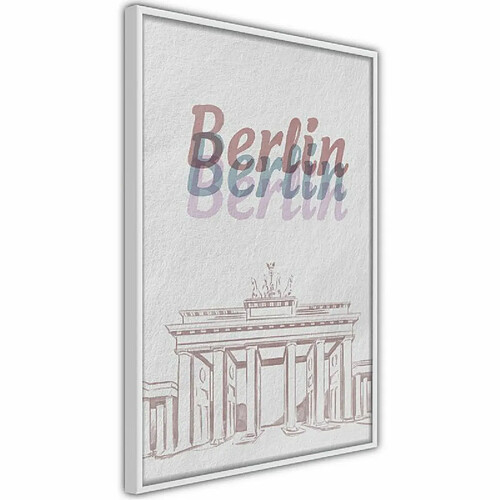 Paris Prix Affiche Murale Encadrée Pastel Berlin 20 x 30 cm Blanc