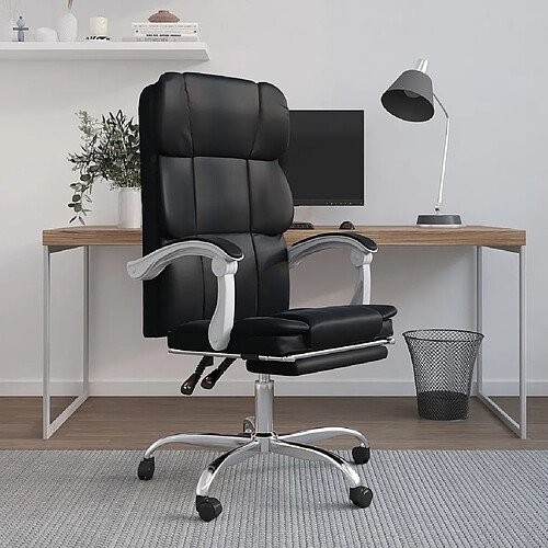 vidaXL Fauteuil inclinable de bureau Noir Similicuir