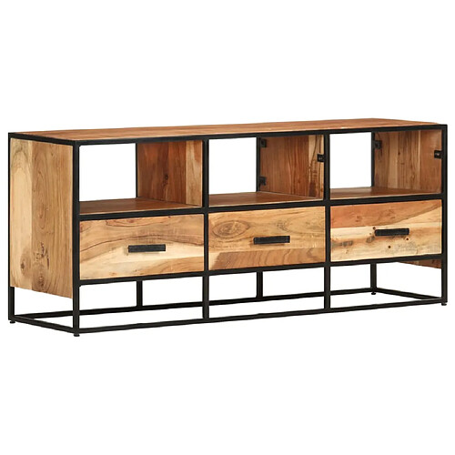 vidaXL Meuble TV 110x30x45 cm Bois d'acacia massif