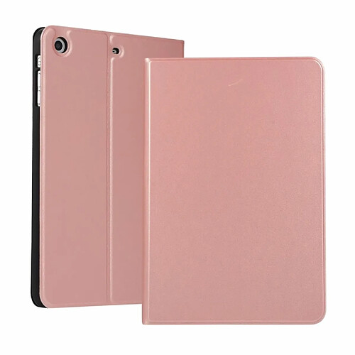 Wewoo Smart Cover Etui en cuir élastique de couleur unie à gauche et à droite pour iPad Mini 1 / 2 / 3 avec support fonction de veillecoque inférieure TPU Soft Shell Or rose