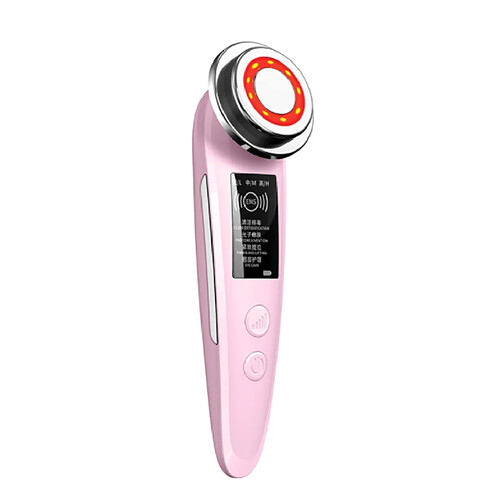 Chrono Appareil de beauté de rajeunissement de la peau par photon Appareil de beauté de soins du visage à vibration à main pour le levage du visage(Rose)