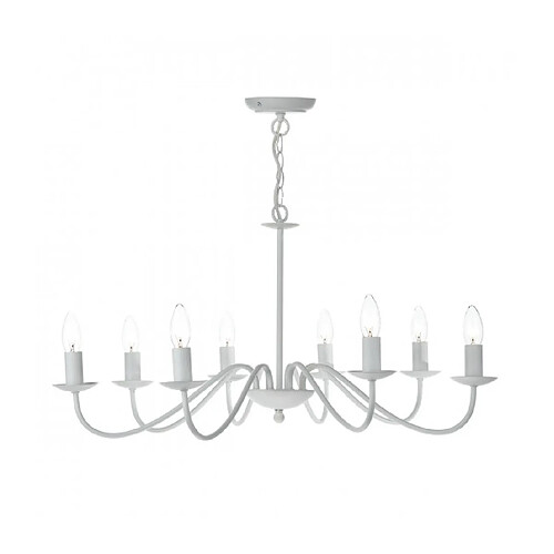 Luminaire Center Suspension Irwin blanc mat 8 ampoules