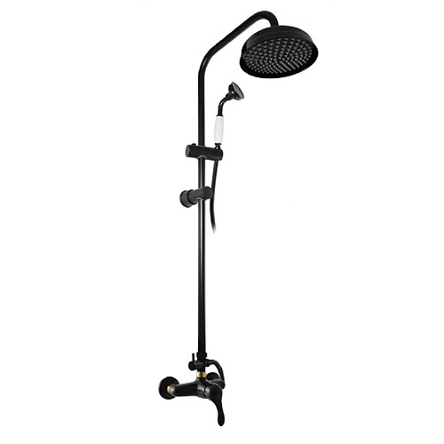 Rav Colonne de douche LABE avec douchette en chrome noir mat H.111cm