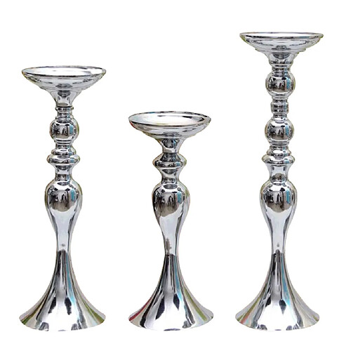 long pied bougie en métal thé lumière porte bougeoir fleur vase argent-s