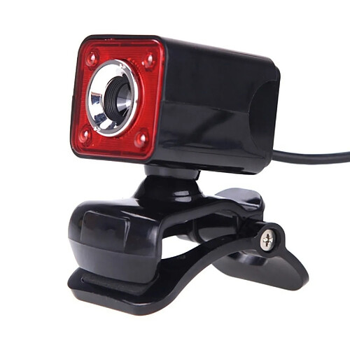 Wewoo Webcam pour Ordinateur De Bureau Skype PC Portable, Longueur du Câble: 1.4m 360 Degrés Rotatif 12MP HD Fil USB Caméra avec Microphone et 4 LED Lumières