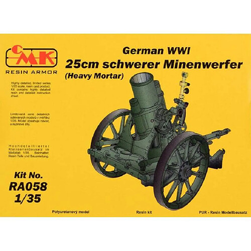 Cmk Maquette Véhicule German Wwi 25cm Schwerer Minenwerfer / Heavy Mortar