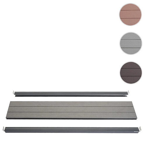 Mendler Set de finition pour brise-vue WPC Sarthe, profil de finition brise-vent, poteaux WPC ~ 90cm, gris