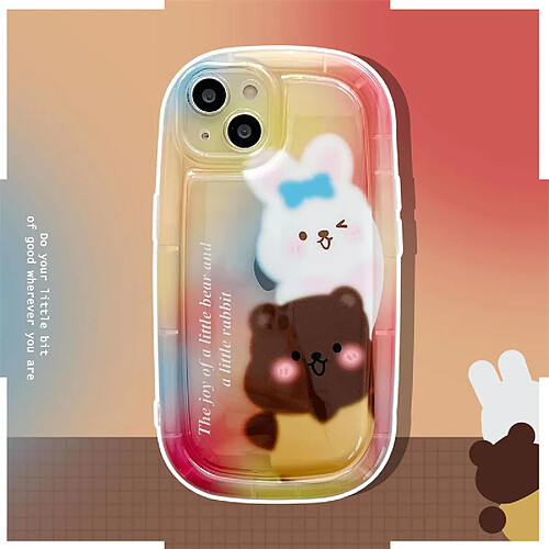 GUPBOO Étui pour iPhone13Pro Blush petit ours brun coque de téléphone portable en silicone