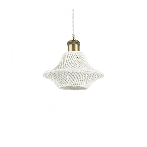 Ideal Lux Suspension Lugano Métal blanc 1 ampoule 28cm