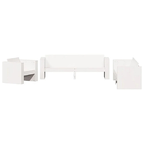 Maison Chic Ensemble de salle à manger de jardin 2 pcs,Table et chaises d'extérieur blanc bois de pin massif -GKD577945