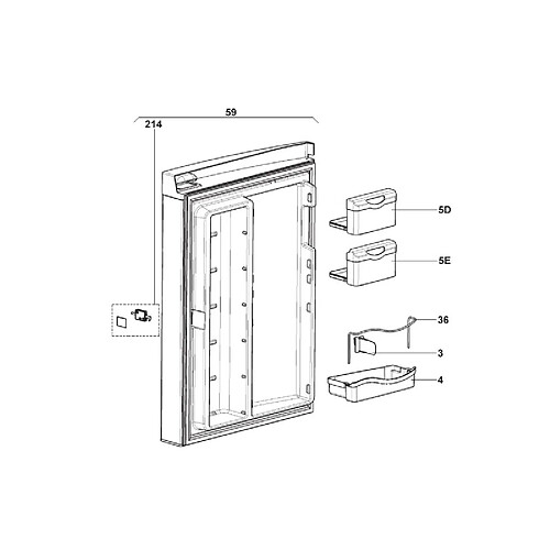 FERMETURE DE PORTE COTE PORTE REP 214 POUR REFRIGERATEUR DOMETIC - 241341540