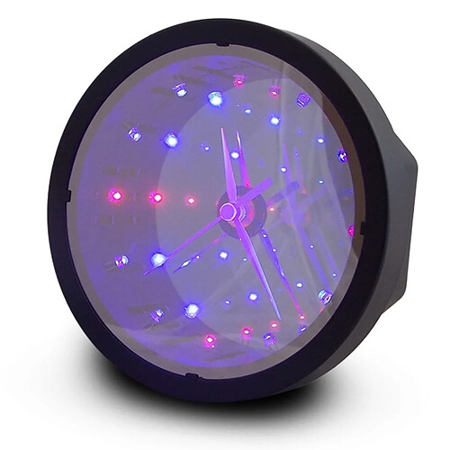 Totalcadeau Horloge tunnel à LED lumineux LED rouge et bleu