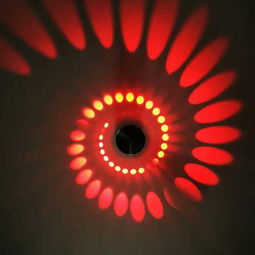 Stoex Plafonnier en Spirale Créatif Lustre Moderne Rond Applique Murale Led Simple Pour Chambre À Coucher, Café, Salon, 3W, Rouge