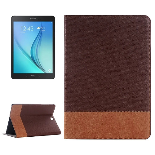 Wewoo Housse Étui marron pour Samsung Galaxy Tab A 9.7 4G LTE / T555 cartes & Portefeuille en cuir croisé avec support et ampère Emplacements