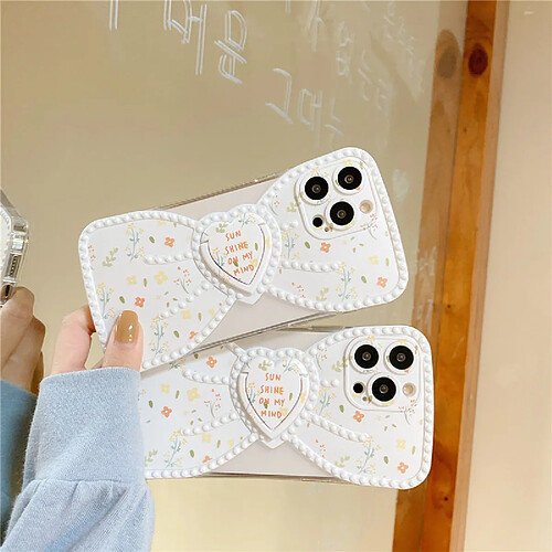 GUPBOO Étui pour iPhone12 amour soutien coque de téléphone style coréen floral