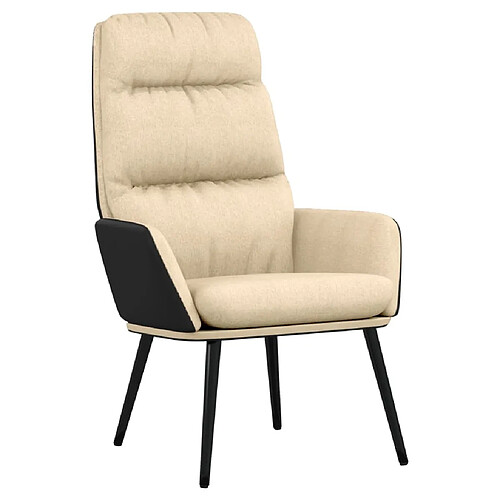 Maison Chic Chaise de relaxation | Fauteuil relax Crème Tissu -GKD65157